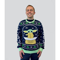 
              Star Wars: The Mandalorian Grogu Snow Globe Ugly Christmas Holiday Sweater
            