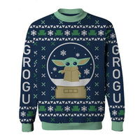 
              Star Wars: The Mandalorian Grogu Snow Globe Ugly Christmas Holiday Sweater
            