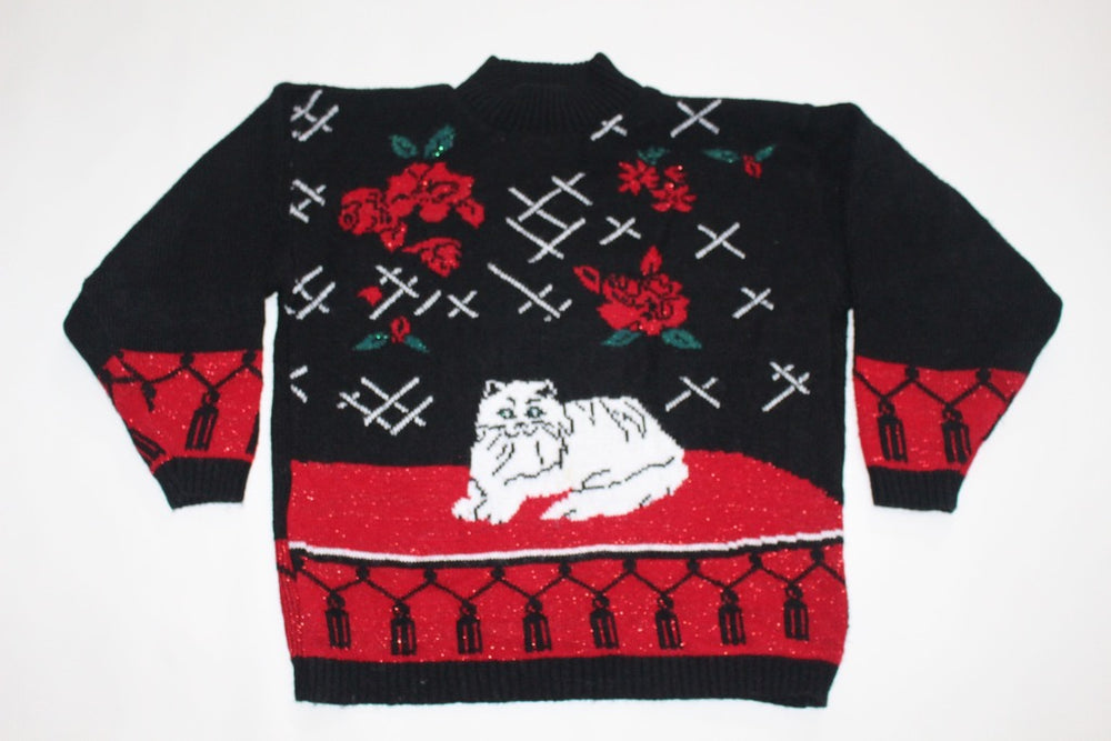 Pretty Kitty!  Small, Christmas sweater