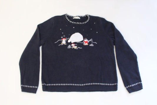 Penquins fishing, X Small, Christmas sweater
