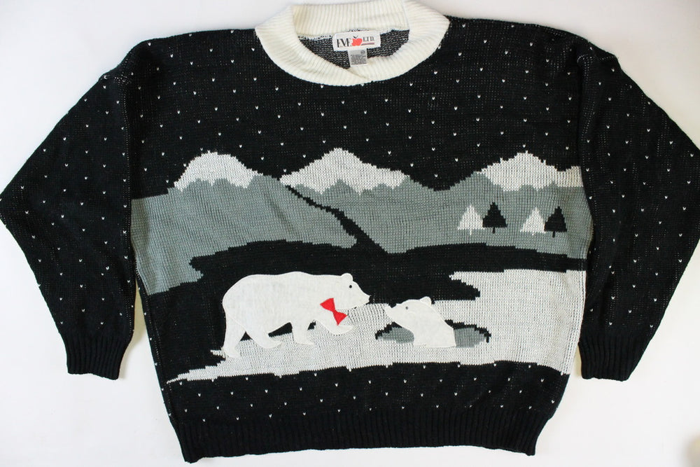 Polar Bears Playing, XXL,Christmas Sweater
