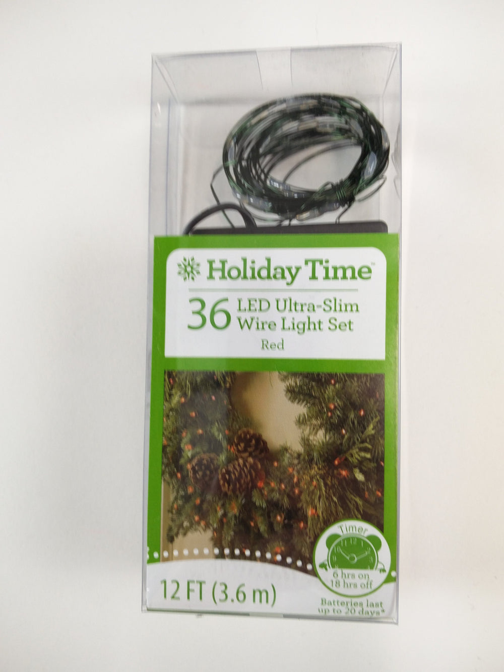 Holiday Time 36 ct ultra Slim LED Mini Lights Battery Powered Red Color