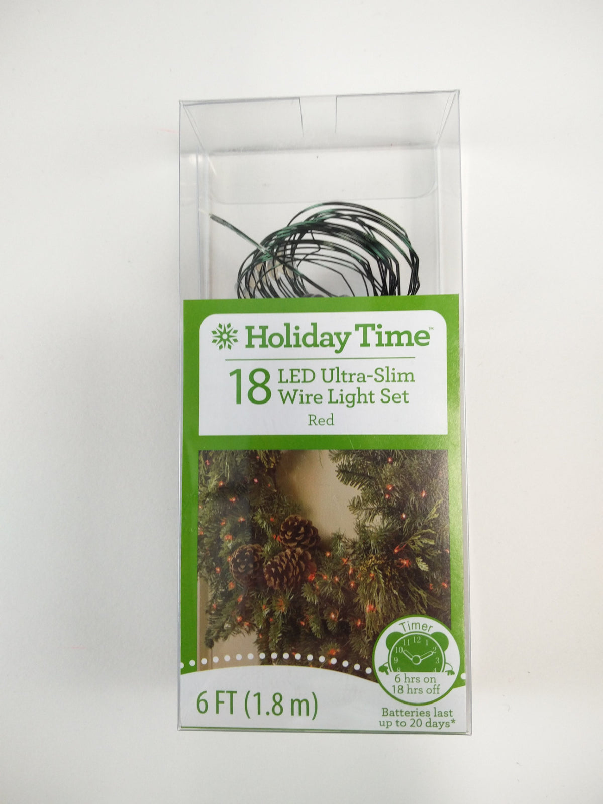 Holiday Time 18 ct ultra Slim LED Mini Lights Battery Powered Red colored