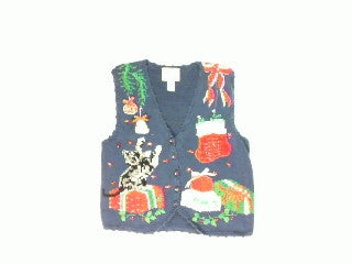 Honry Kitten at Play-Small Christmas Sweater
