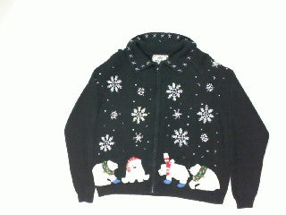 Polar Snow Catch Two-Medium Christmas Sweater