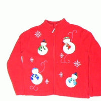 Fuzzy Snow Friends-Medium Christmas Sweater