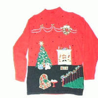 Dangling Santa-Small Christmas Sweater