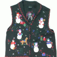 Snowmen Rocking It Out-Small Christmas Sweater