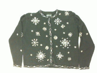 Golden Snowflakes-Large Christmas Sweater