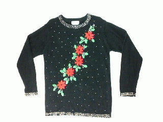 Razzle Dazzle In Poinsettias-Small Christmas Sweater
