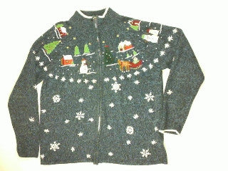 Sledding In The Countryside-Large Christmas Sweater