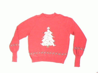 Frosted White Tree-Small Christmas Sweater