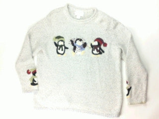Penguin Light Party-Large Christmas Sweater