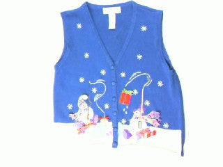 Frosty Fishing Pond-Small Christmas Sweater