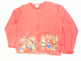 Dancing Reindeer-Large Christmas Sweater