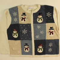 Holly Hat Snowmen-Large Christmas Sweater
