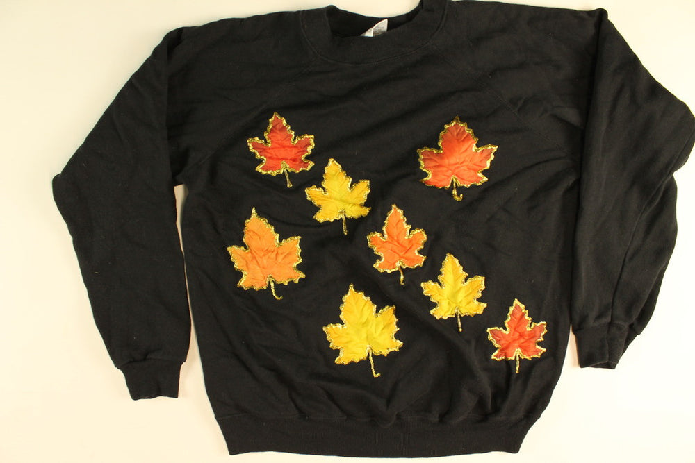 Sparkle Leaves- Large Fall Sweatshirt