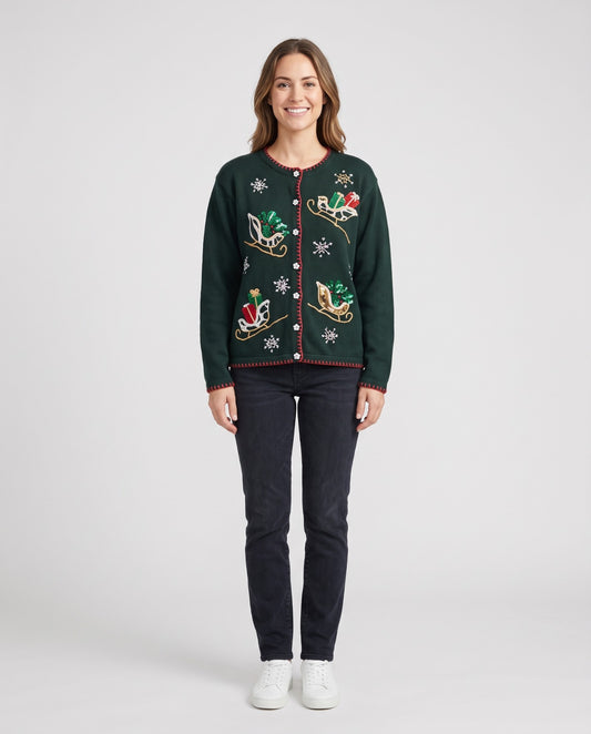A Sleigh For Every Date-Large Christmas Sweater