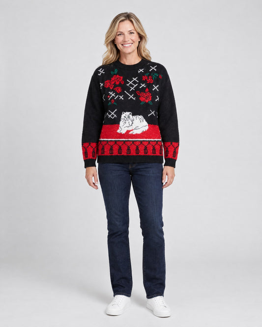 Pretty Kitty!  Small, Christmas sweater