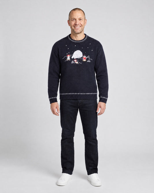 Penquins fishing,  X Small, Christmas sweater