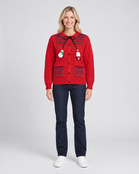 Pockets   for holiday treasures!  Small, Christmas sweater