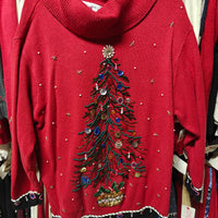 Wonderful Beaded Christmas Tree. 2XL Size, Christmas Sweater