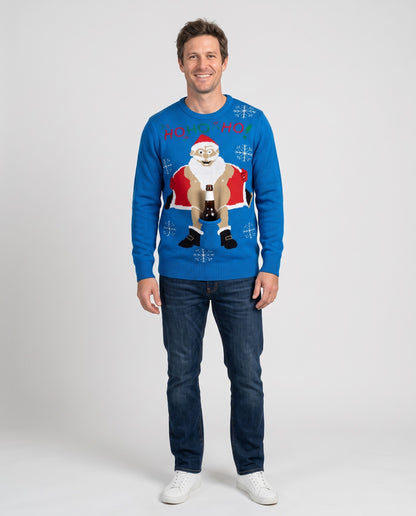 Santa Flashes Beer Holder Christmas Sweater