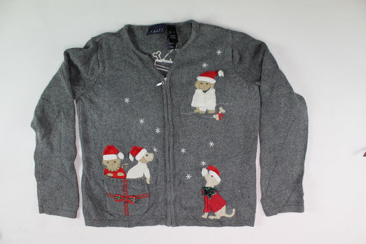 Dogs dressed to go out . Small, Christmas sweater