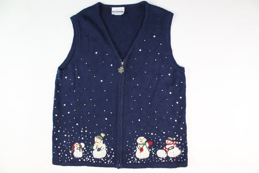 Snowmen at night. Small, Christmsa sweater