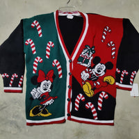 Mickey and Minnie Mouse with Candy Canes, Size  Large, Christmas Sweater