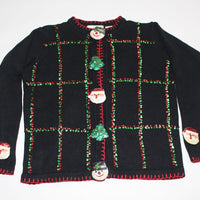 Fancy Santa and Snowmen Faces, Small,  Christmas sweater