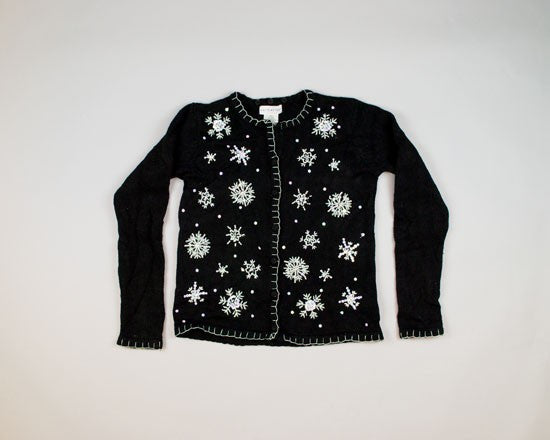 Pearl And Opalescent Snowflakes-X-Small Christmas Sweater| The