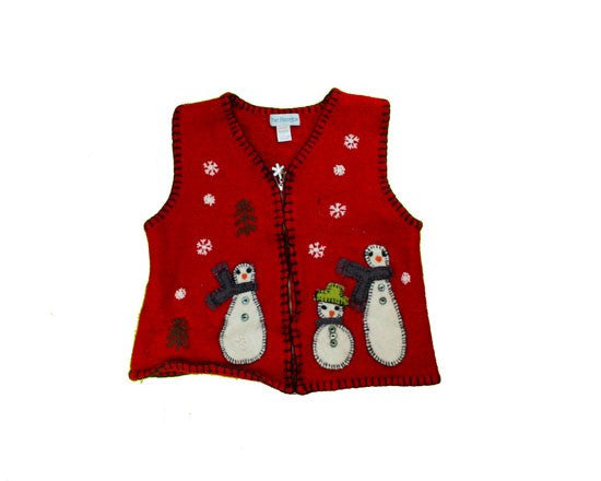 Stitched Snowmen on this Ugly Christmas Sweater| The Ugly Sweater Store ...