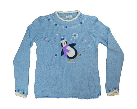 Skating Penguin Small Christmas Sweater