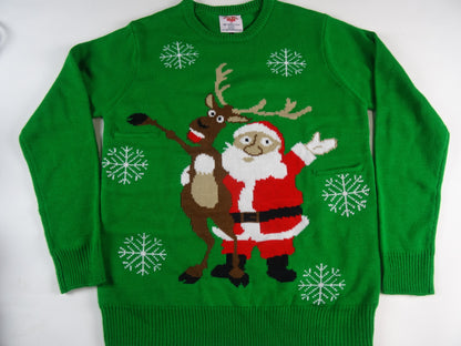 Cheers Santa Reindeer Beer Holder Christmas Sweater