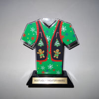 Awesome Ugly Sweater Award Trophy 7" sweater-Green