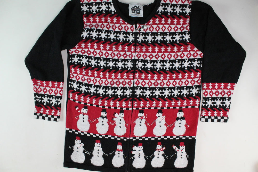 Snowmen holding Hands, Size Small Christmas Sweater