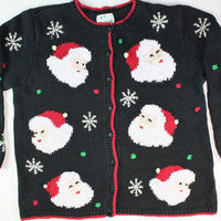 Jolly Santas Faces. Size Large. Christmas Sweater