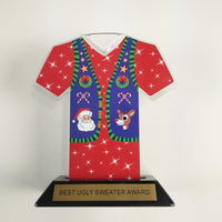 Awesome Ugly Sweater Award Trophy 7" sweater-Red