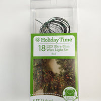 Holiday Time 18 ct ultra Slim LED Mini Lights Battery Powered Red colored