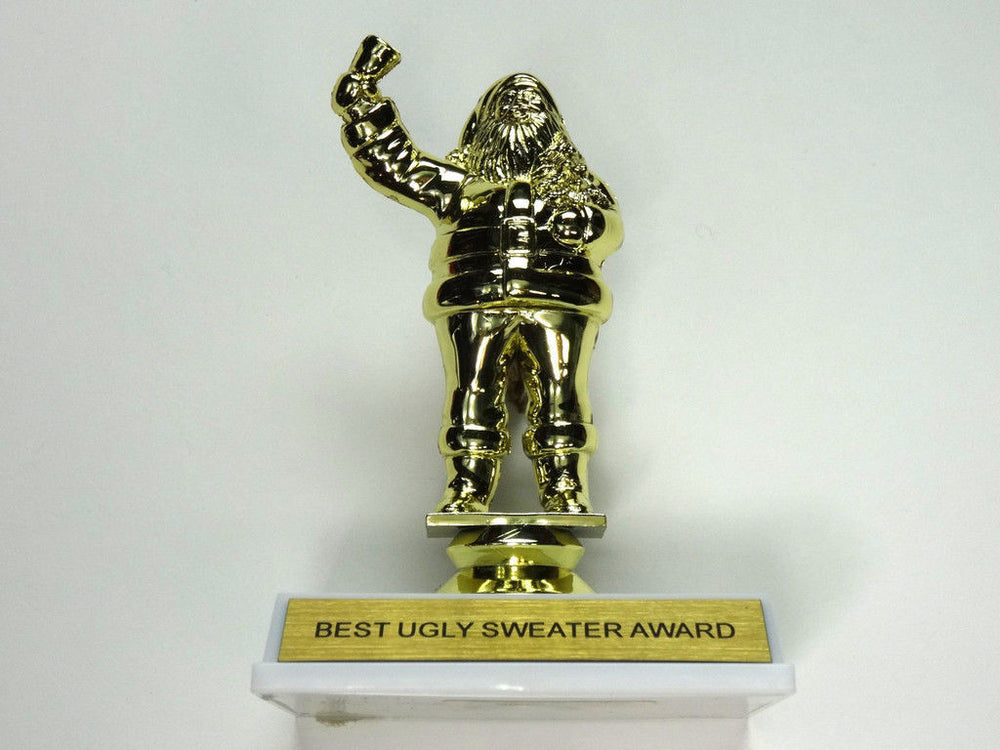 Ugly Sweater Award Trophy with Santa  5
