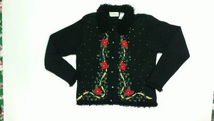 Poinsetta Rope-Small Christmas Sweater