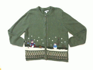 Rustic Snowpeople-Small Christmas Sweater