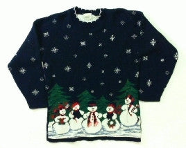 Snow Village Gathering-Small Christmas Sweater