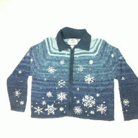 Blue Sky Snowflakes-Small Christmas Sweater