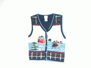 Country Iceskating-Small Christmas Sweater