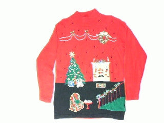 Dangling Santa-Small Christmas Sweater