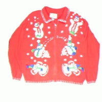 It's A Snowball Fight-Large Christmas Sweater