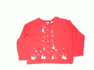 Open Arm Snowmen-Large Christmas Sweater