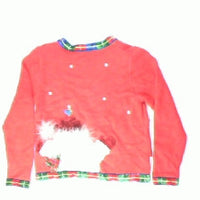 Furry Frosty On Your Belly-X Small Christmas Sweater